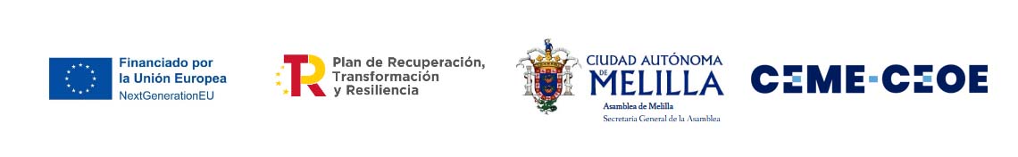 Financiado por la Union Europea - NextGenerationEU, Plan de Recuperacion Transformacion y Resiliencia, Ciudad Autonoma de Melilla, CEME-CEOE